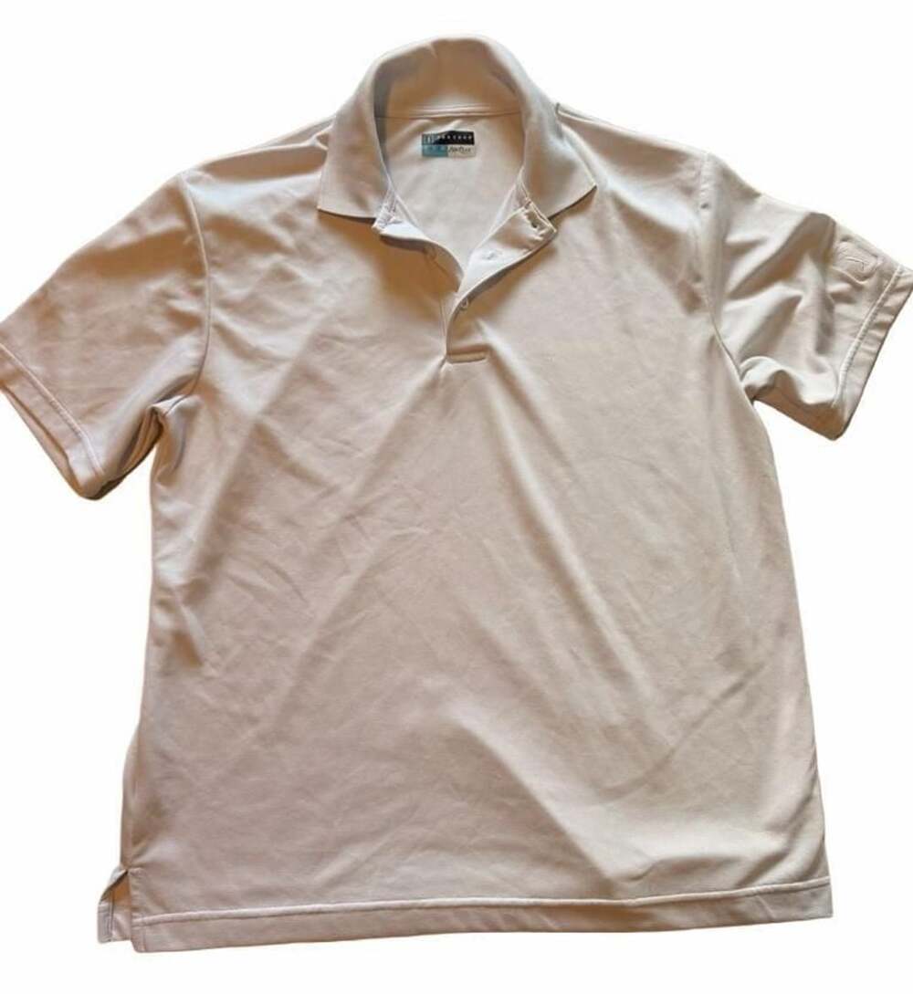 PGA Tour Airflux White Short Sleeve Golf Polo Shirt Size L